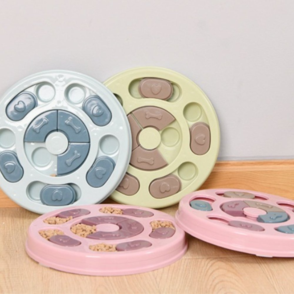 Puzzle pet toy dog food turntable eating anti choking tableware Feeder bowl